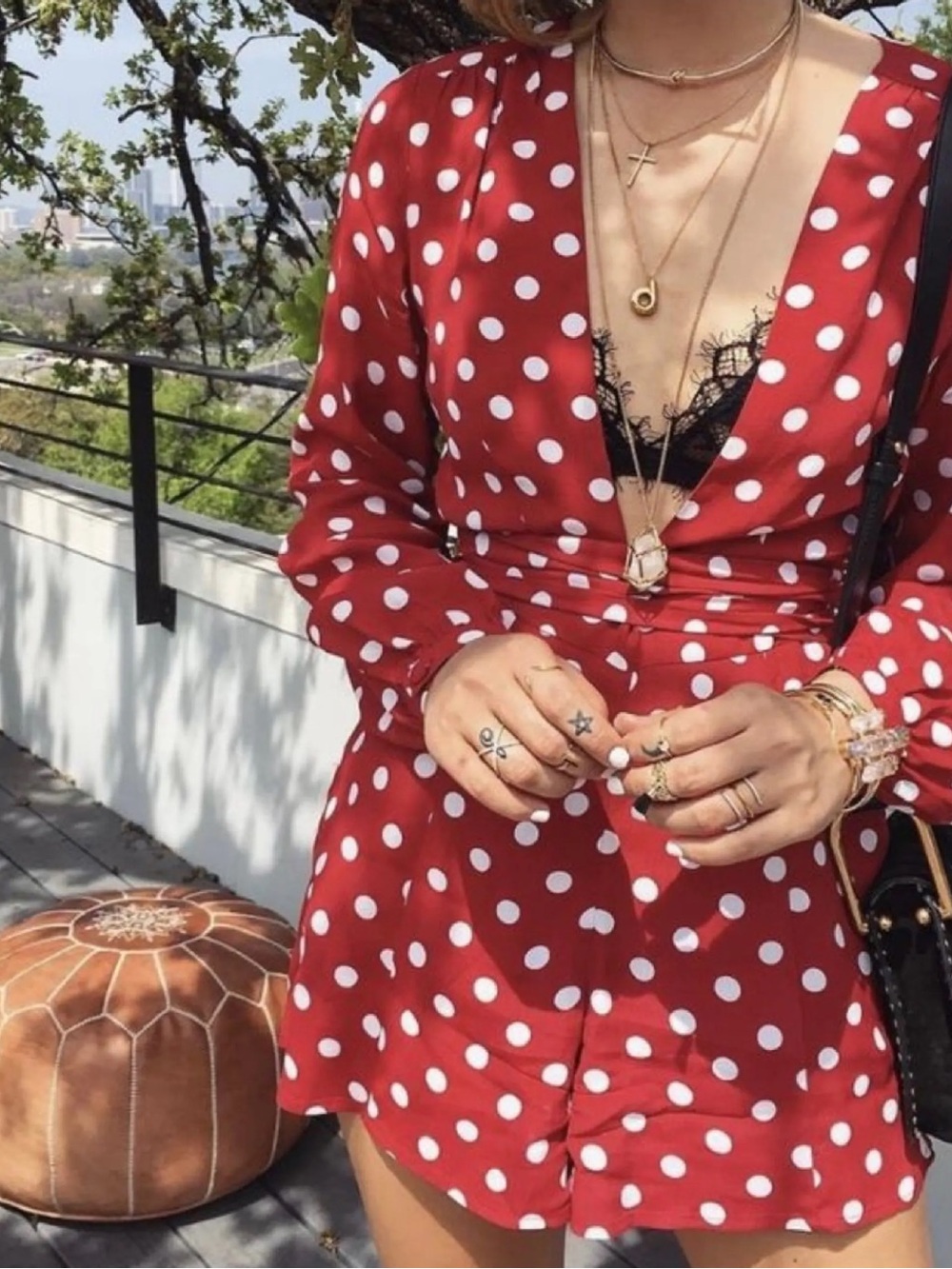 Privacy please polka dot romper
